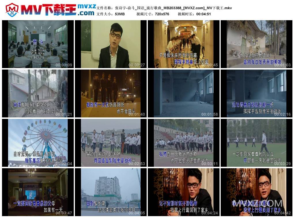 张诗宇-奋斗_国语_流行歌曲_MB203388